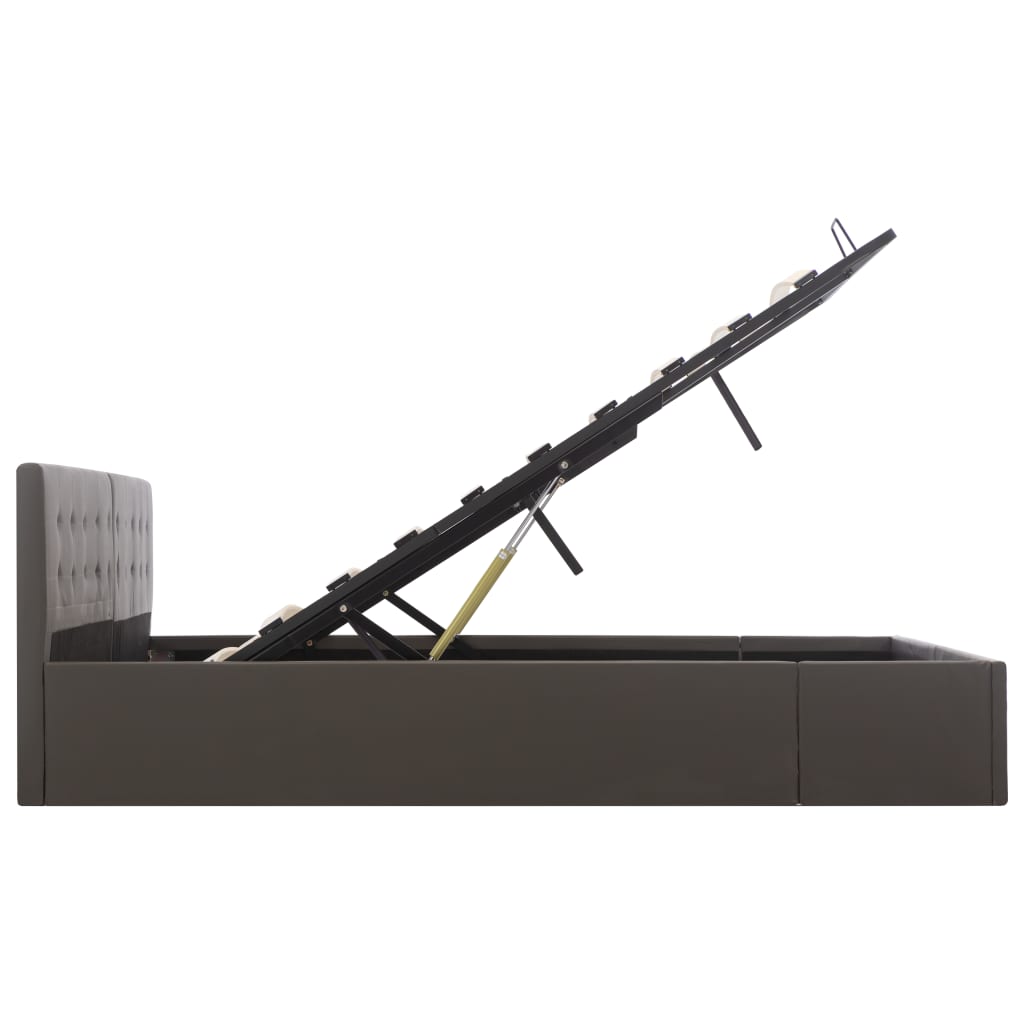 vidaXL Πλαίσιο Κρεβατιού με Αποθηκ. Χώρο Γκρι 180x200 εκ. Συνθ. Δέρμα