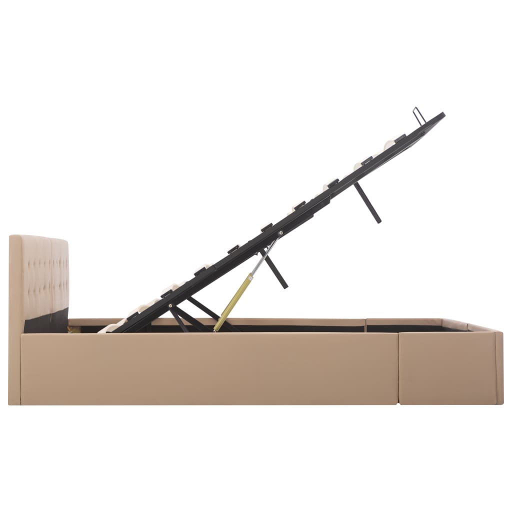 vidaXL Πλαίσιο Κρεβατιού με Αποθ. Χώρο Καπουτσίνο 160x200 εκ Δερματίνη