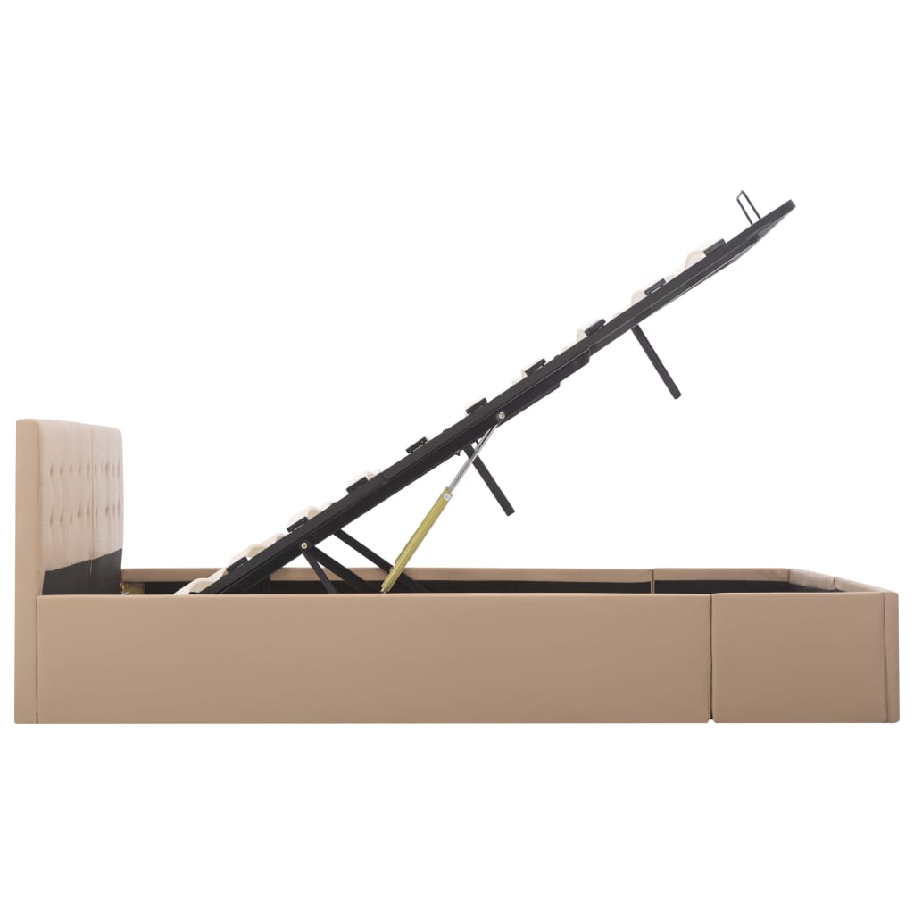 vidaXL Πλαίσιο Κρεβατιού με Αποθ. Χώρο Καπουτσίνο 180x200 εκ Δερματίνη