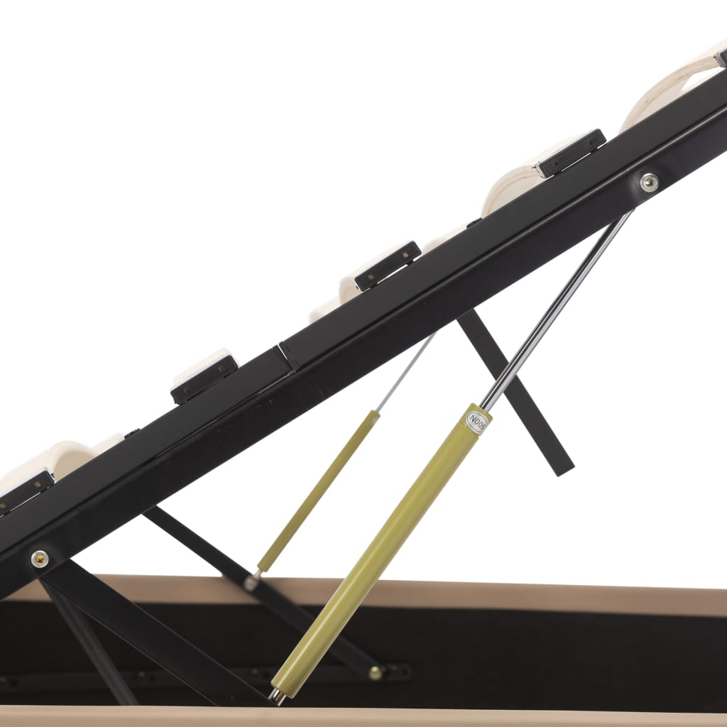 vidaXL Πλαίσιο Κρεβατιού με Αποθ. Χώρο Καπουτσίνο 180x200 εκ Δερματίνη