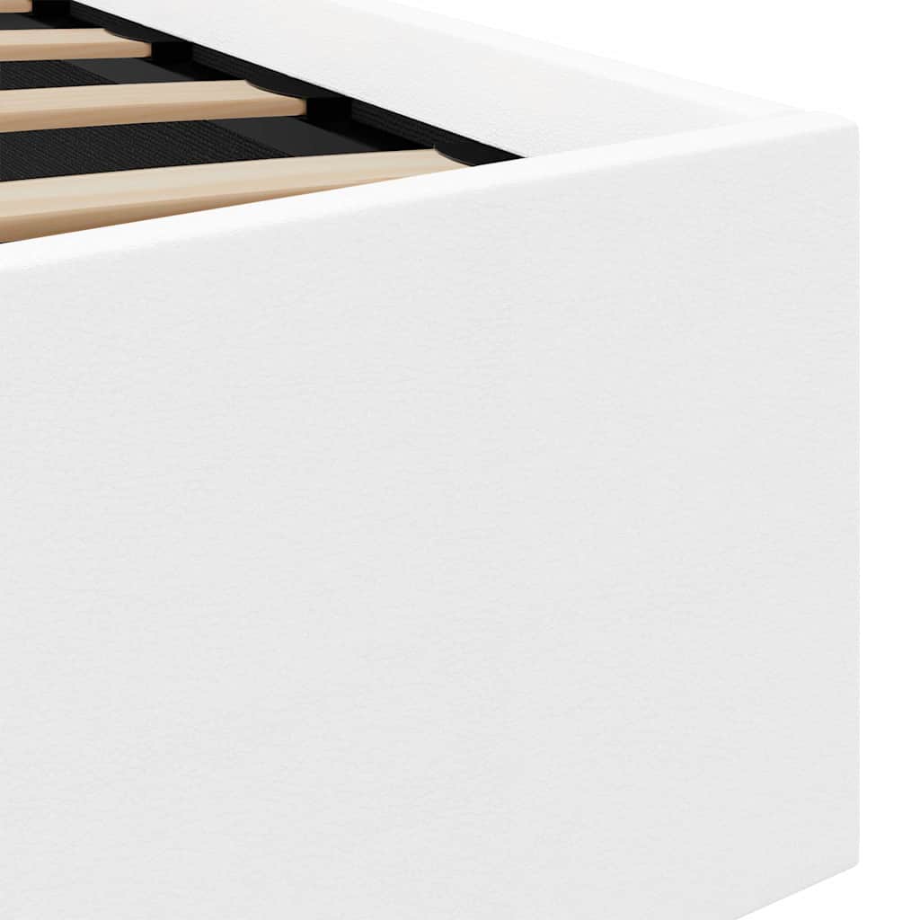 vidaXL Πλαίσιο Κρεβατιού Αποθ. Χώρο/LED Μαύρο 160x200 εκ. Δερματίνη