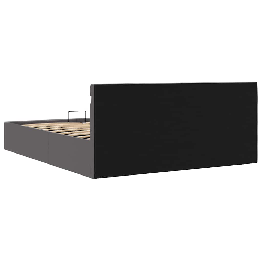 vidaXL Πλαίσιο Κρεβατιού Αποθ. Χώρο/LED Γκρι 160x200 εκ. Δερματίνη