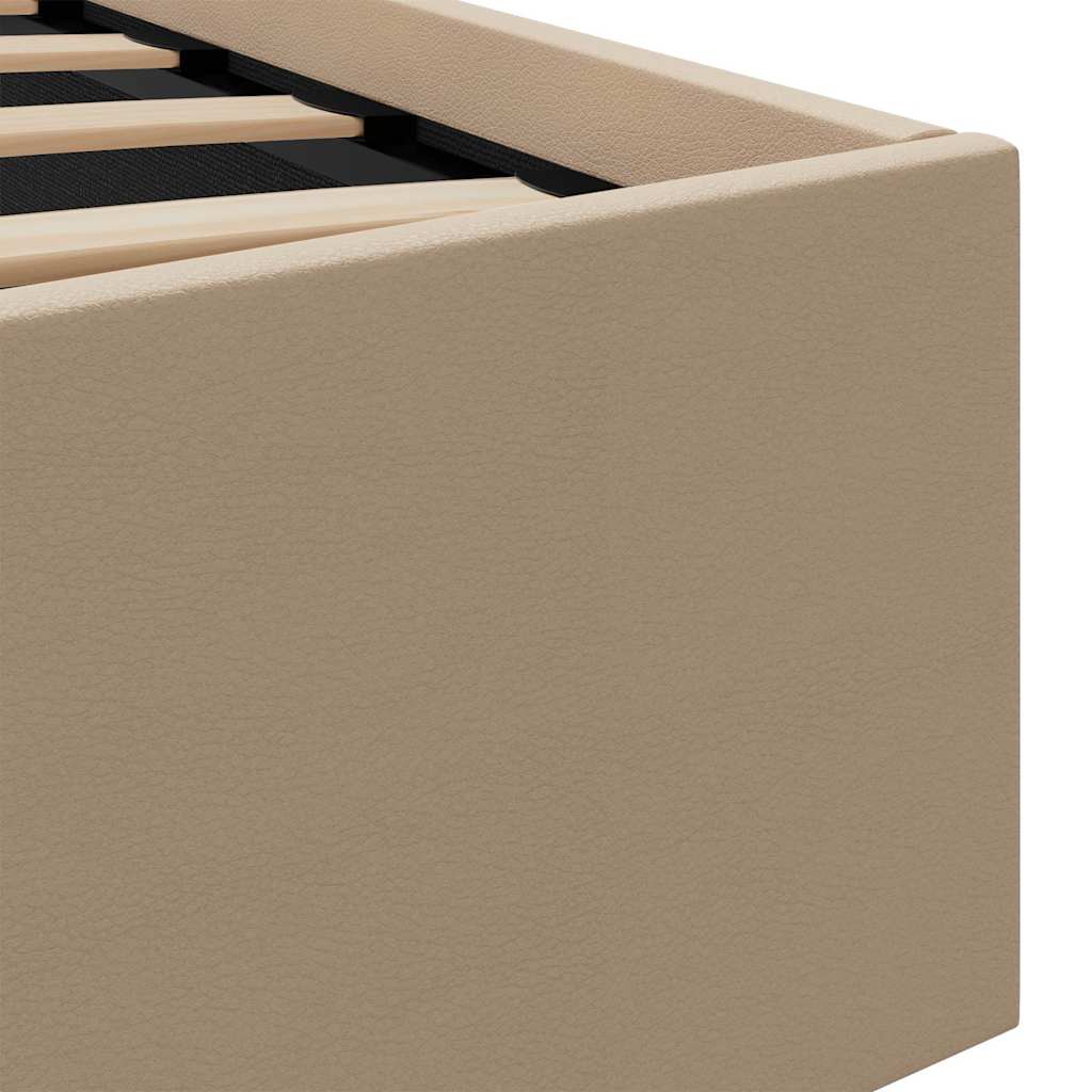 vidaXL Πλαίσιο Κρεβατιού Αποθ. Χώρο/LED Καπουτσίνο 160x200εκ Δερματίνη