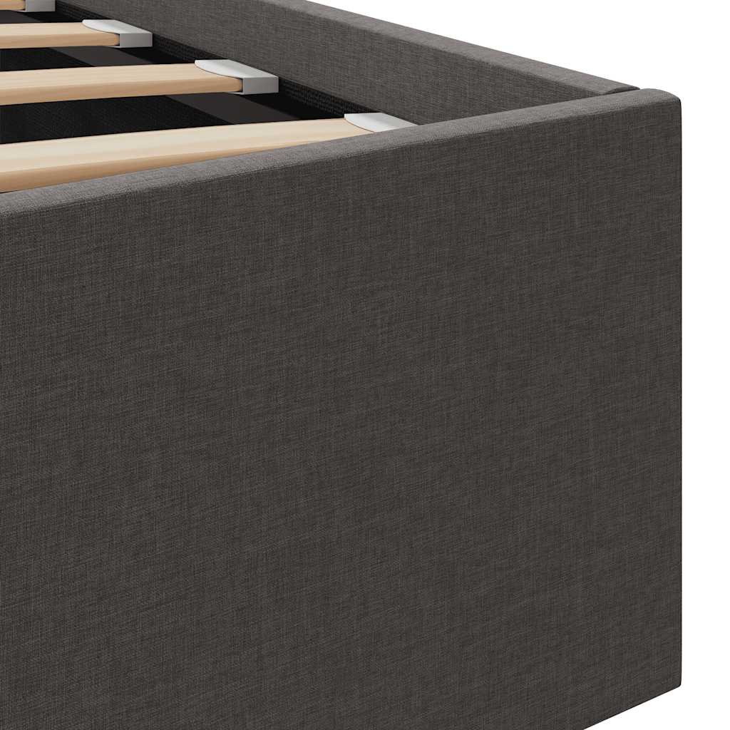 vidaXL Πλαίσιο Κρεβατιού με Αποθ. Χώρο Σκ. Γκρι 90x200 εκ. Υφασμάτινο