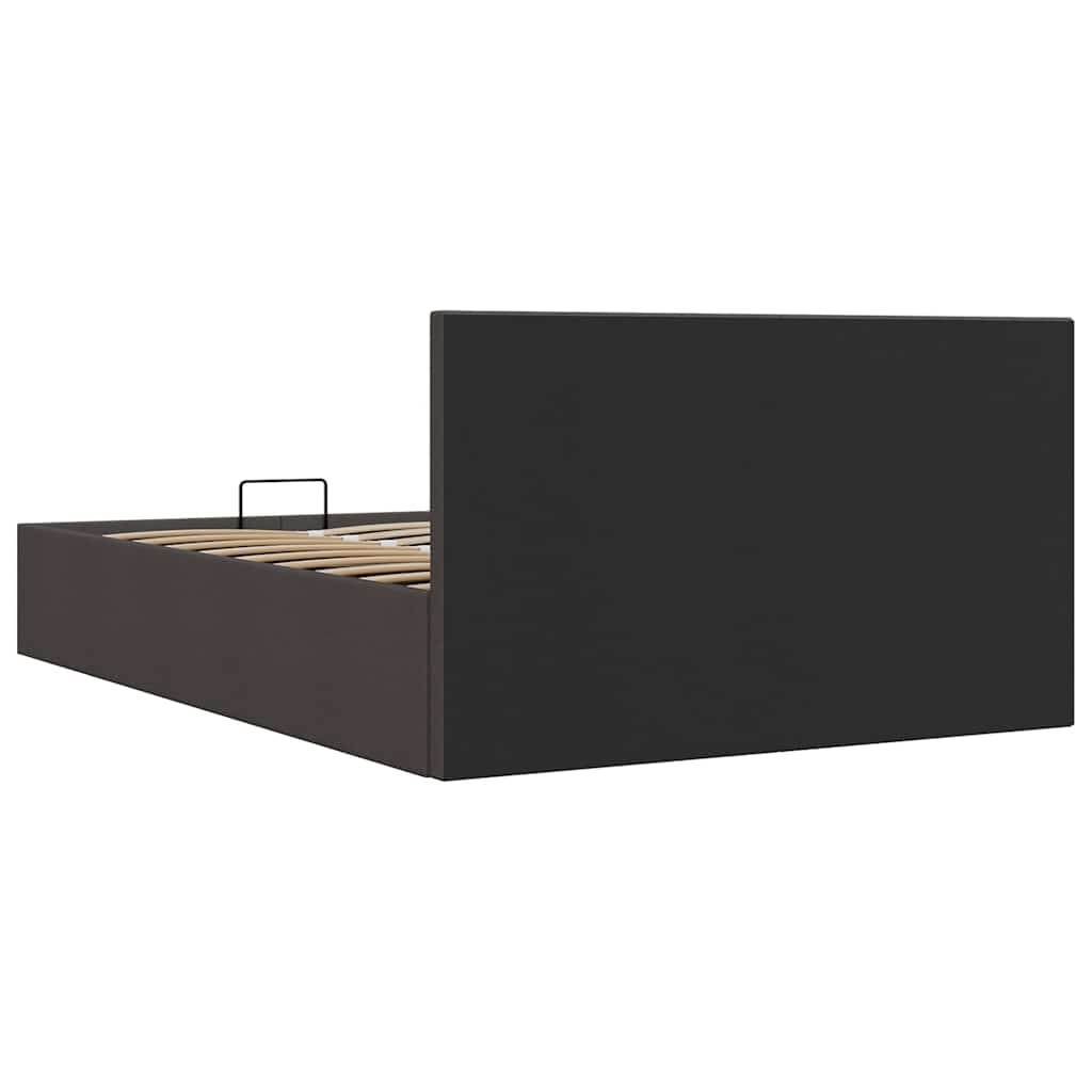 vidaXL Πλαίσιο Κρεβατιού με Αποθ. Χώρο Σκούρο Γκρι 120x200 εκ. Ύφασμα