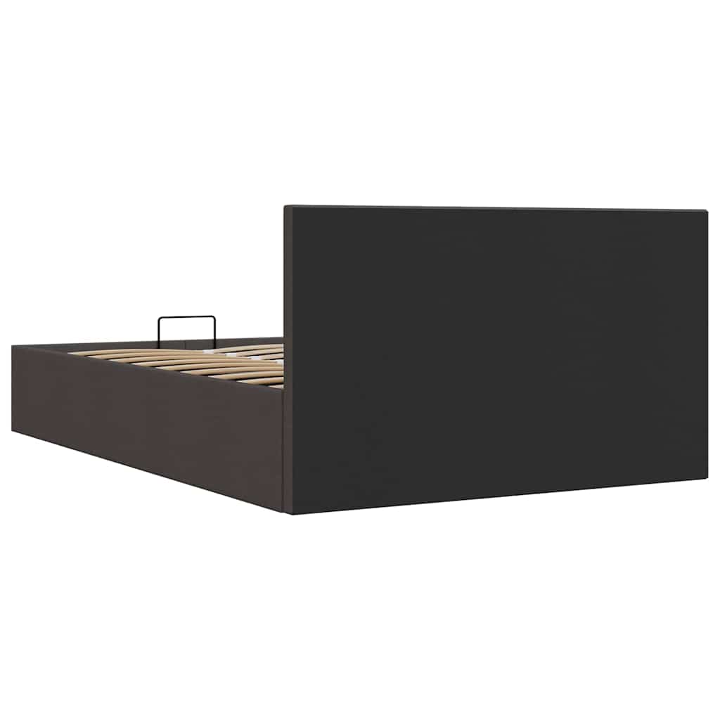 vidaXL Πλαίσιο Κρεβατιού με Αποθηκ. Χώρο Σκούρο Γκρι 140x200 εκ Ύφασμα