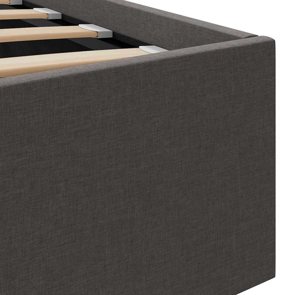 vidaXL Πλαίσιο Κρεβατιού με Αποθηκ. Χώρο Σκούρο Γκρι 140x200 εκ Ύφασμα