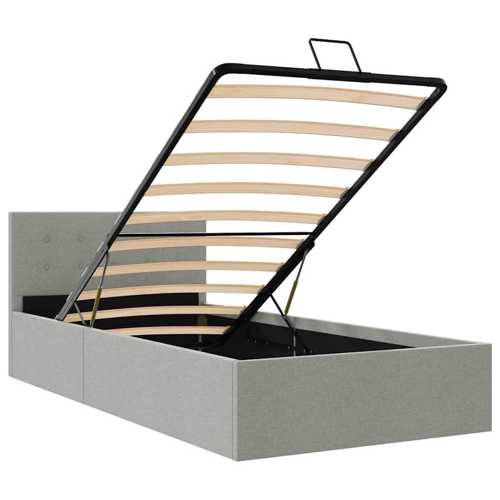 vidaXL Πλαίσιο Κρεβατιού με Αποθηκ. Χώρο Αν. Γκρι 100x200 εκ. Ύφασμα