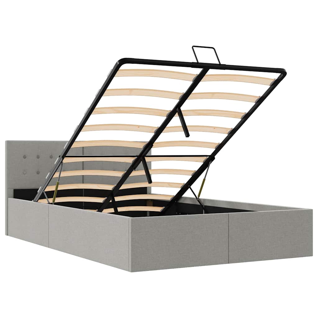 vidaXL Πλαίσιο Κρεβατιού με Αποθηκ. Χώρο Αν. Γκρι 140x200 εκ. Ύφασμα