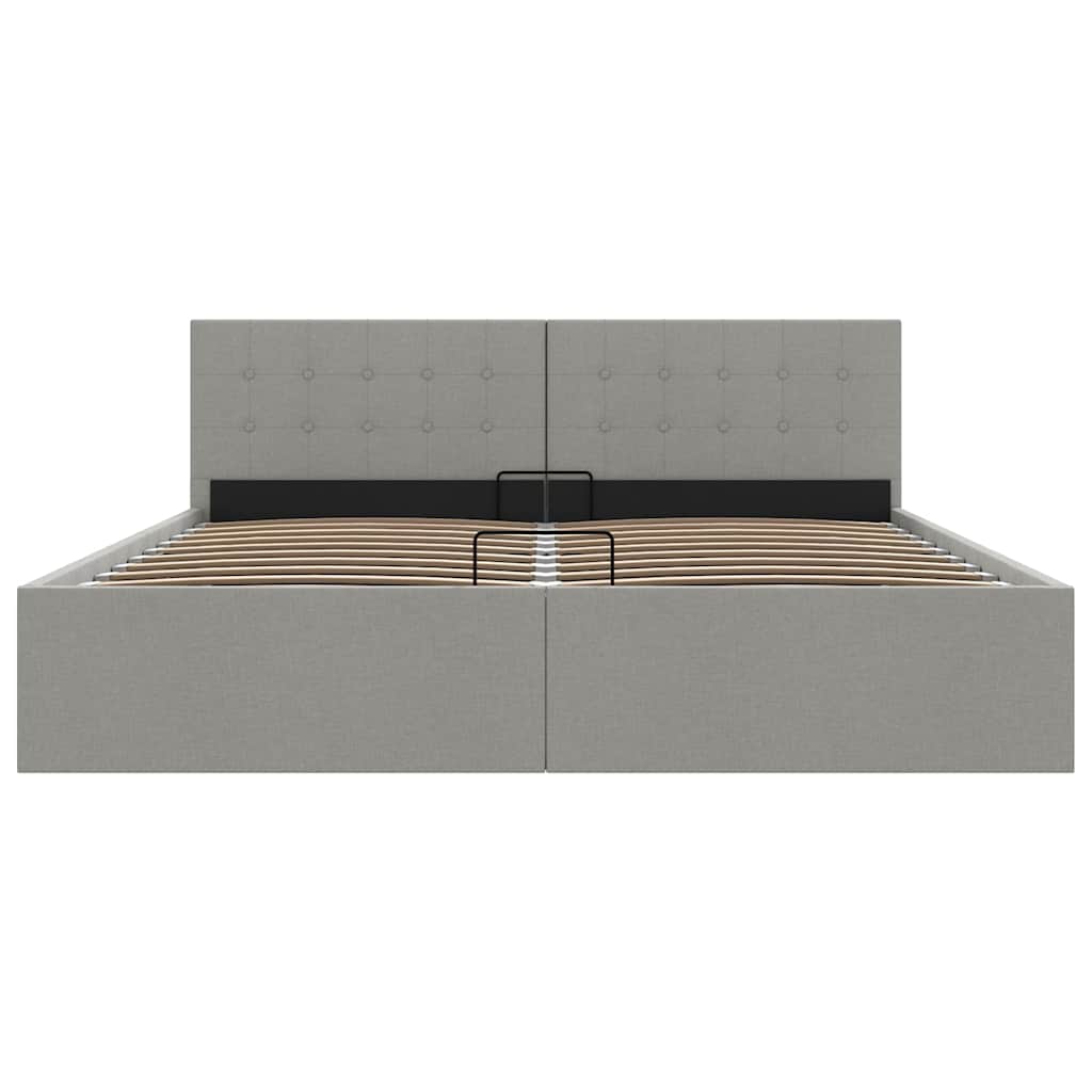 vidaXL Πλαίσιο Κρεβατιού με Αποθηκ. Χώρο Αν. Γκρι 160x200 εκ. Ύφασμα