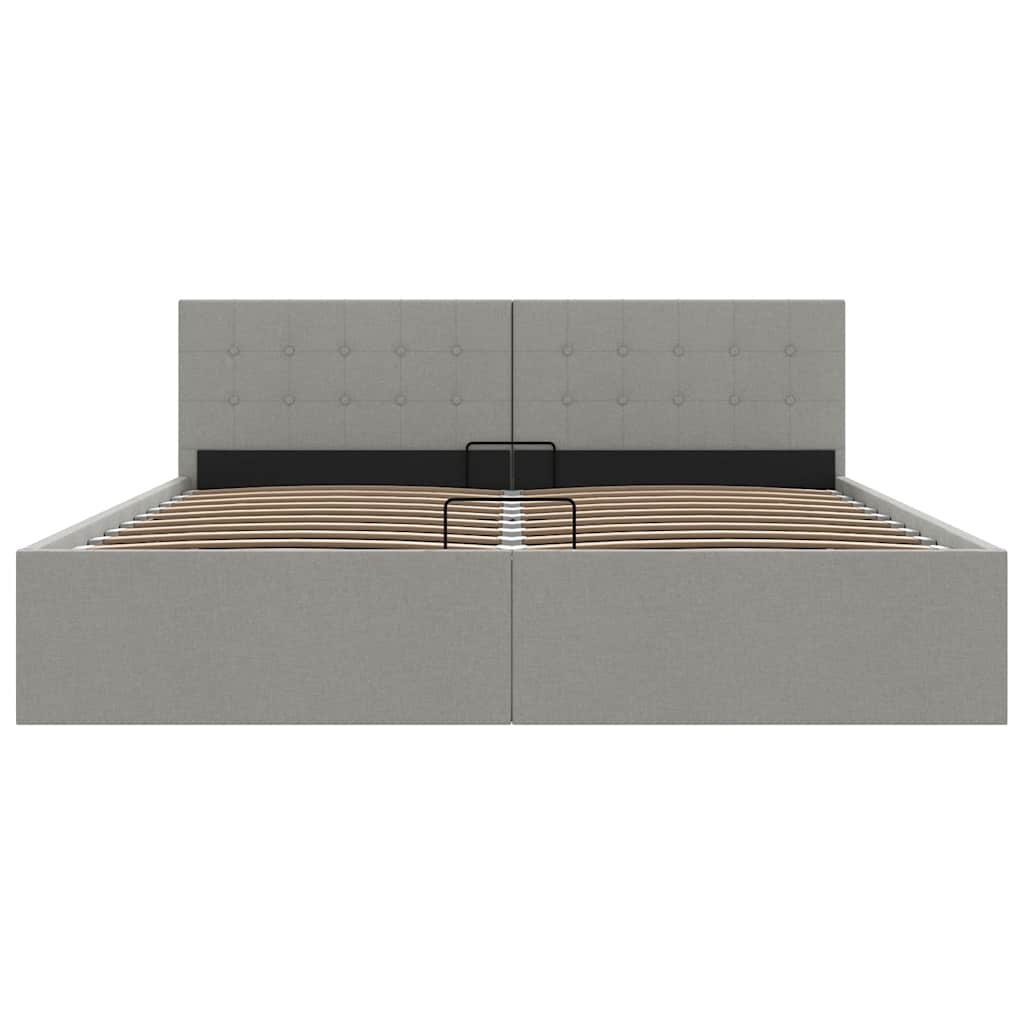 vidaXL Πλαίσιο Κρεβατιού με Αποθ. Χώρο Αν. Γκρι 180x200 εκ. Υφασμάτινο