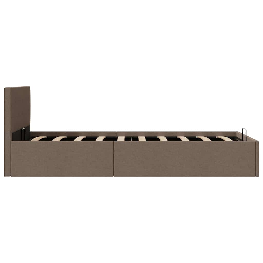 vidaXL Πλαίσιο Κρεβατιού με Αποθηκ. Χώρο Taupe 90x200 εκ. Υφασμάτινο