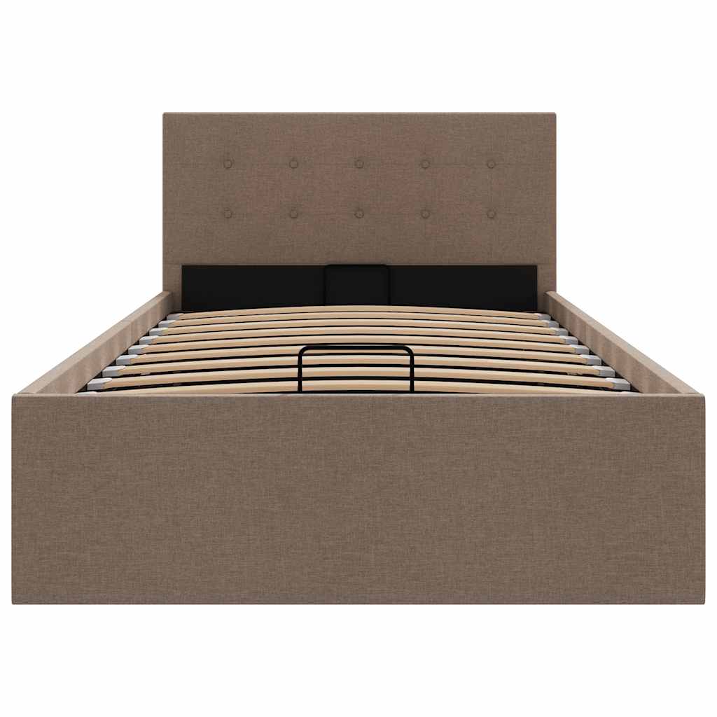 vidaXL Πλαίσιο Κρεβατιού με Αποθηκ. Χώρο Taupe 100x200 εκ. Υφασμάτινο