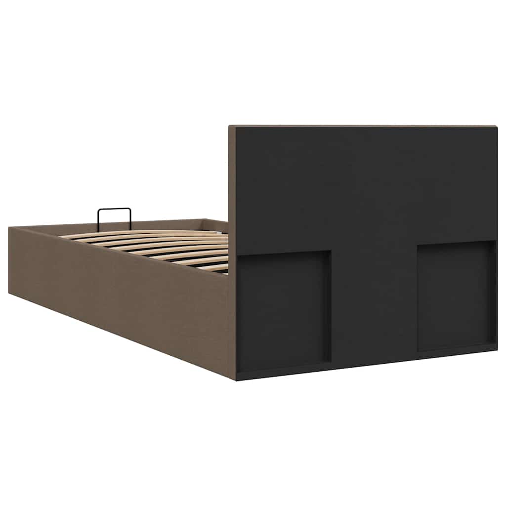 vidaXL Πλαίσιο Κρεβατιού με Αποθηκ. Χώρο Taupe 100x200 εκ. Υφασμάτινο