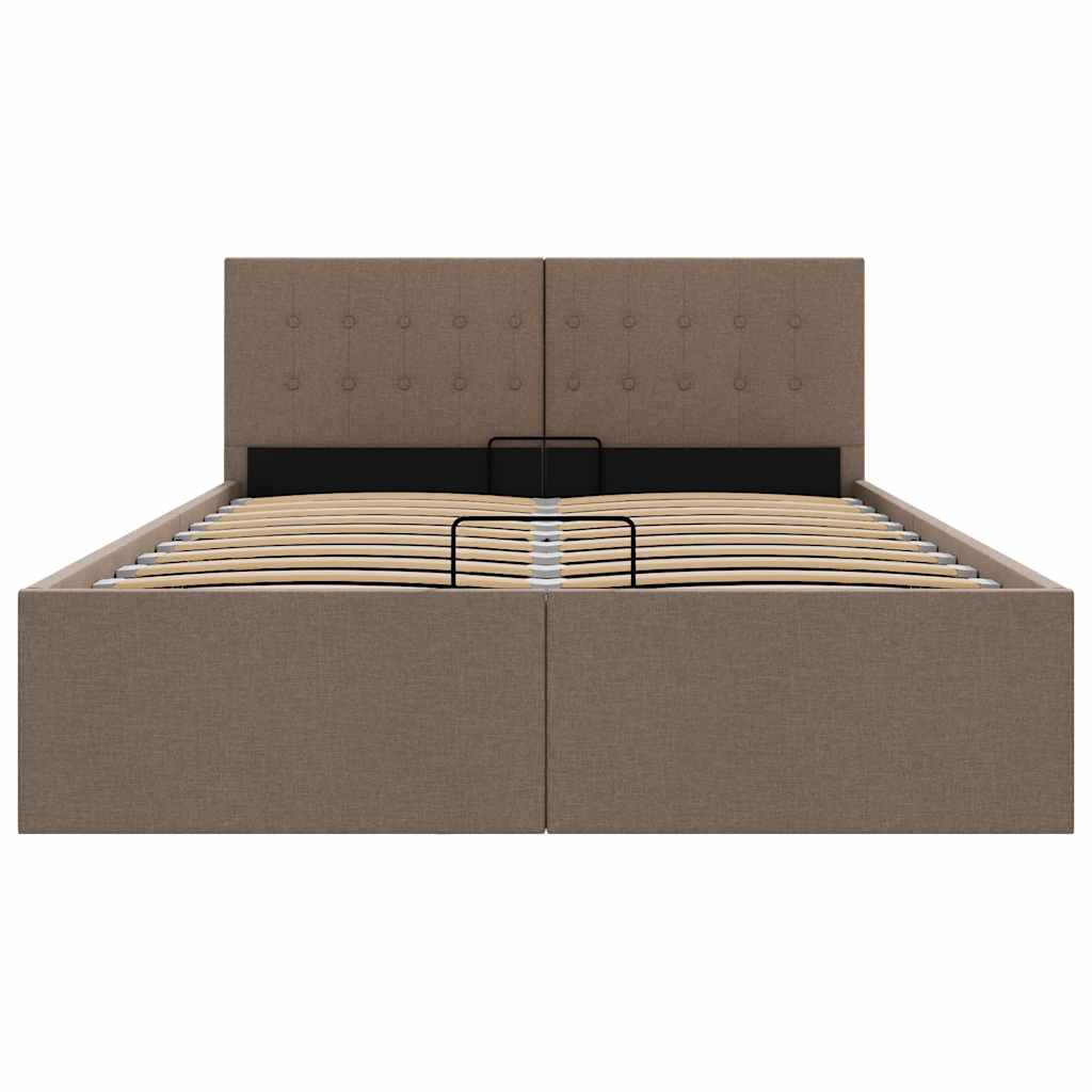 vidaXL Πλαίσιο Κρεβατιού με Αποθηκ. Χώρο Taupe 120x200 εκ. Υφασμάτινο