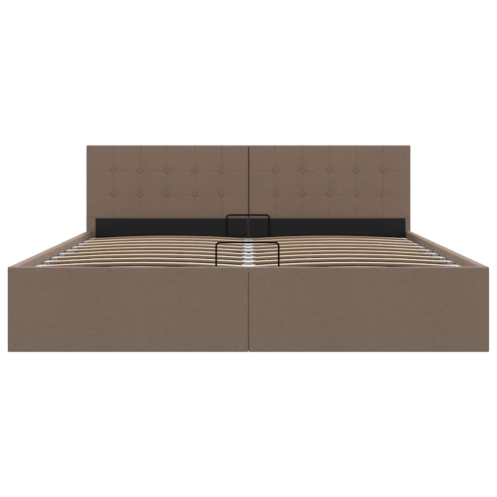 vidaXL Πλαίσιο Κρεβατιού με Αποθηκ. Χώρο Taupe 160x200 εκ. Υφασμάτινο