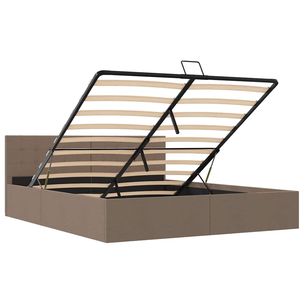 vidaXL Πλαίσιο Κρεβατιού με Αποθηκ. Χώρο Taupe 160x200 εκ. Υφασμάτινο