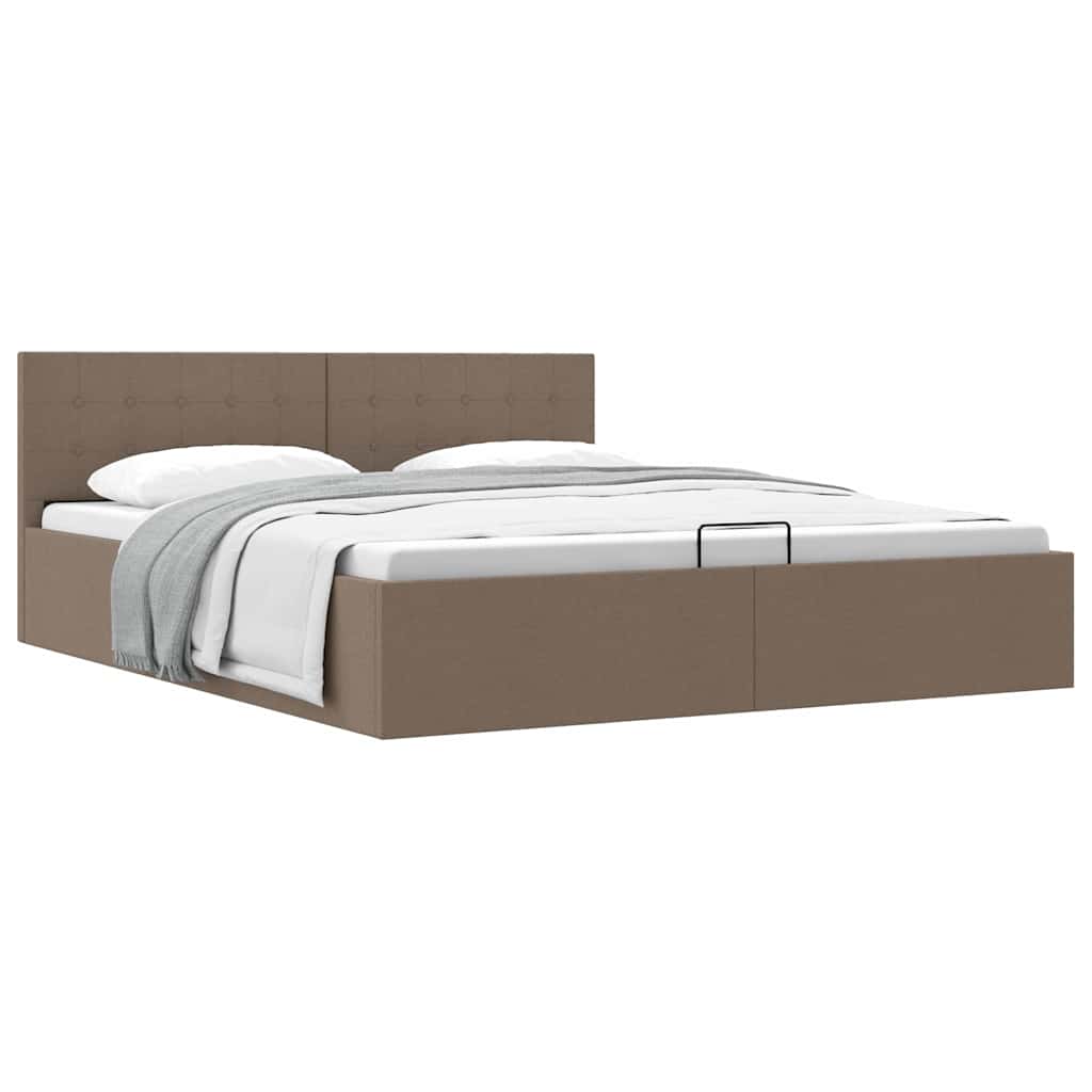 vidaXL Πλαίσιο Κρεβατιού με Αποθηκ. Χώρο Taupe 180x200 εκ. Υφασμάτινο