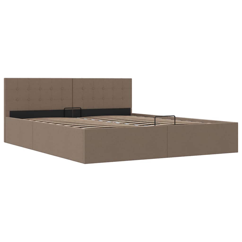 vidaXL Πλαίσιο Κρεβατιού με Αποθηκ. Χώρο Taupe 180x200 εκ. Υφασμάτινο