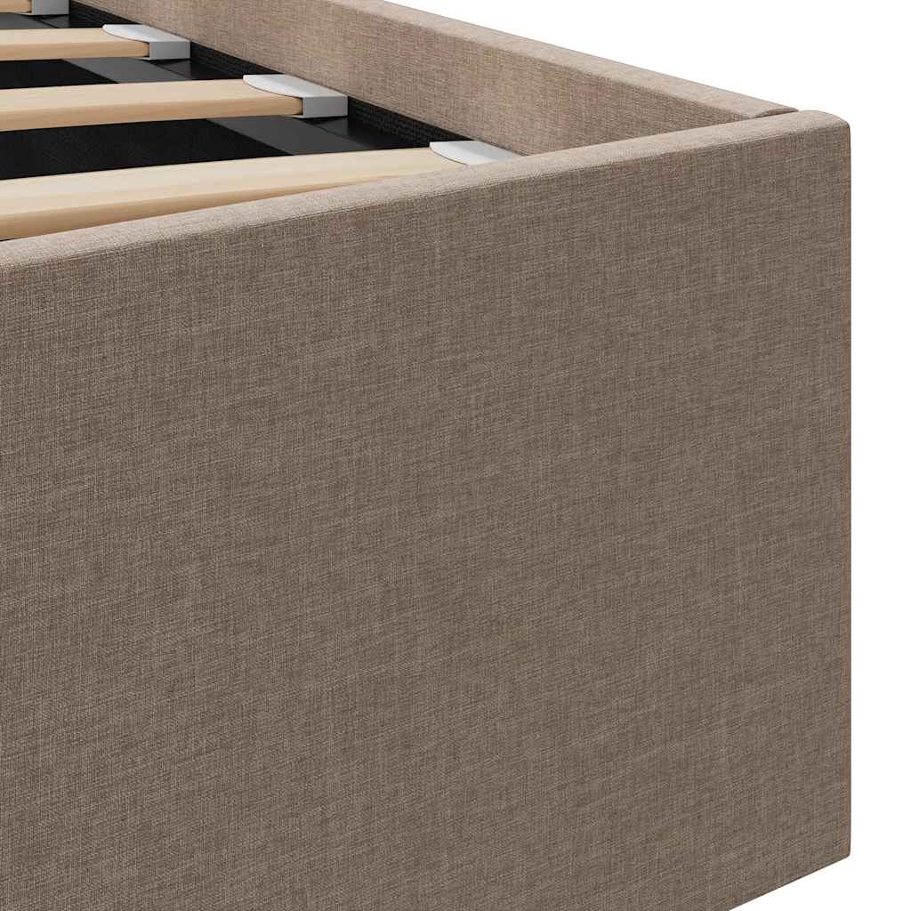 vidaXL Πλαίσιο Κρεβατιού με Αποθηκ. Χώρο Taupe 180x200 εκ. Υφασμάτινο