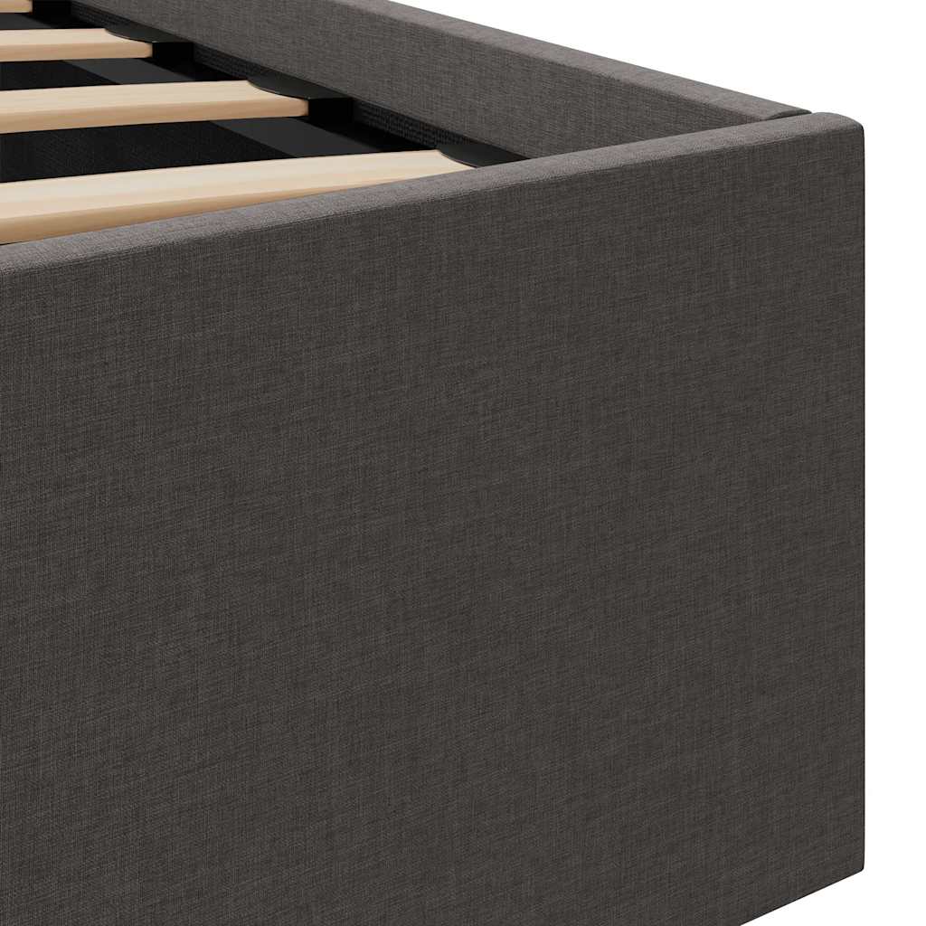 vidaXL Πλαίσιο Κρεβατιού με Αποθ. Χώρο/LED Σκ. Γκρι 140x200 εκ. Ύφασμα