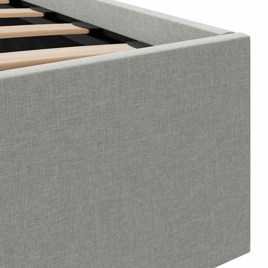vidaXL Πλαίσιο Κρεβατιού με Αποθ. Χώρο/LED Αν. Γκρι 90x200 εκ. Ύφασμα