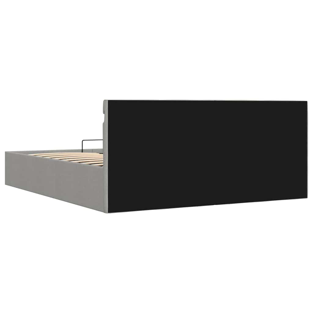 vidaXL Πλαίσιο Κρεβατιού με Αποθ. Χώρο/LED Αν. Γκρι 160x200 εκ. Ύφασμα