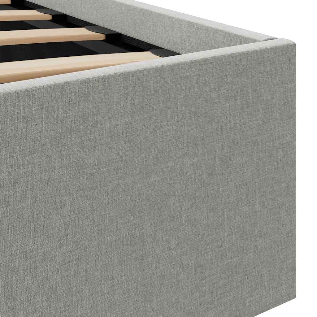 vidaXL Πλαίσιο Κρεβατιού με Αποθ. Χώρο/LED Αν. Γκρι 160x200 εκ. Ύφασμα