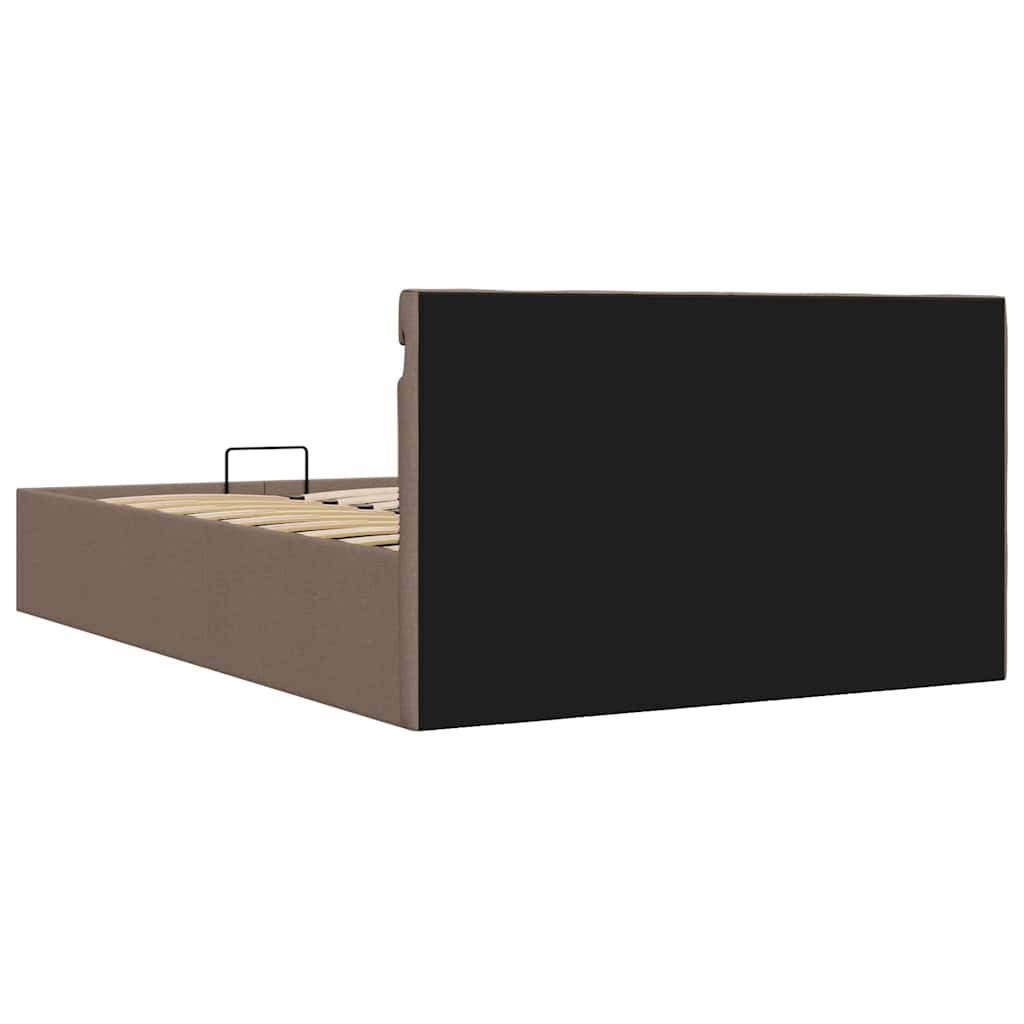 vidaXL Πλαίσιο Κρεβατιού με Αποθ. Χώρο/LED Taupe 120x200 εκ. Ύφασμα