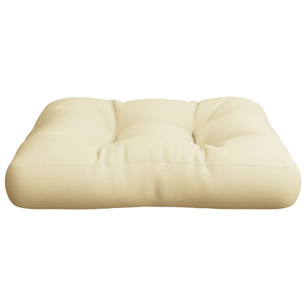 vidaXL Μαξιλάρα Δαπέδου / Παλέτας Κρεμ 60 x 61,5 x 10 εκ. Βαμβακερή