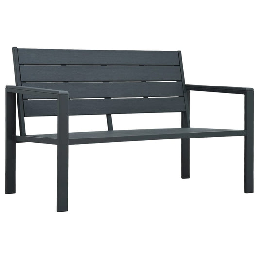 vidaXL Παγκάκι Κήπου Γκρι με Όψη Ξύλου 120 εκ. από HDPE