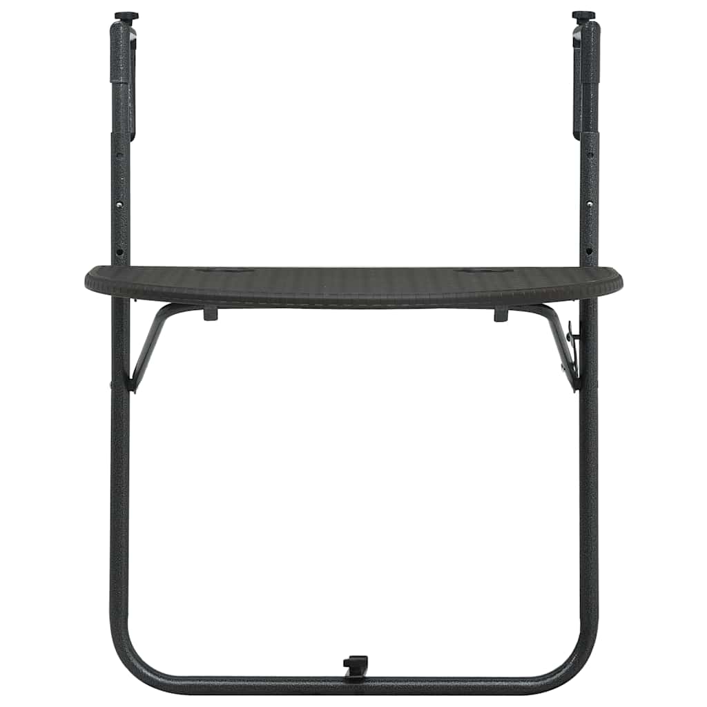 vidaXL Τραπέζι Μπαλκονιού Κρεμαστό Καφέ 60x64x83,5 εκ. Πλαστικό Ρατάν