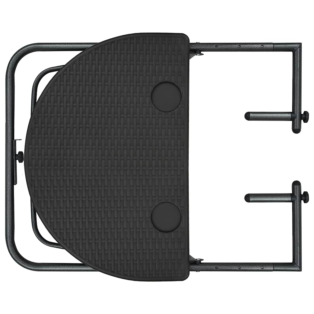 vidaXL Τραπέζι Μπαλκονιού Κρεμαστό Καφέ 60x64x83,5 εκ. Πλαστικό Ρατάν