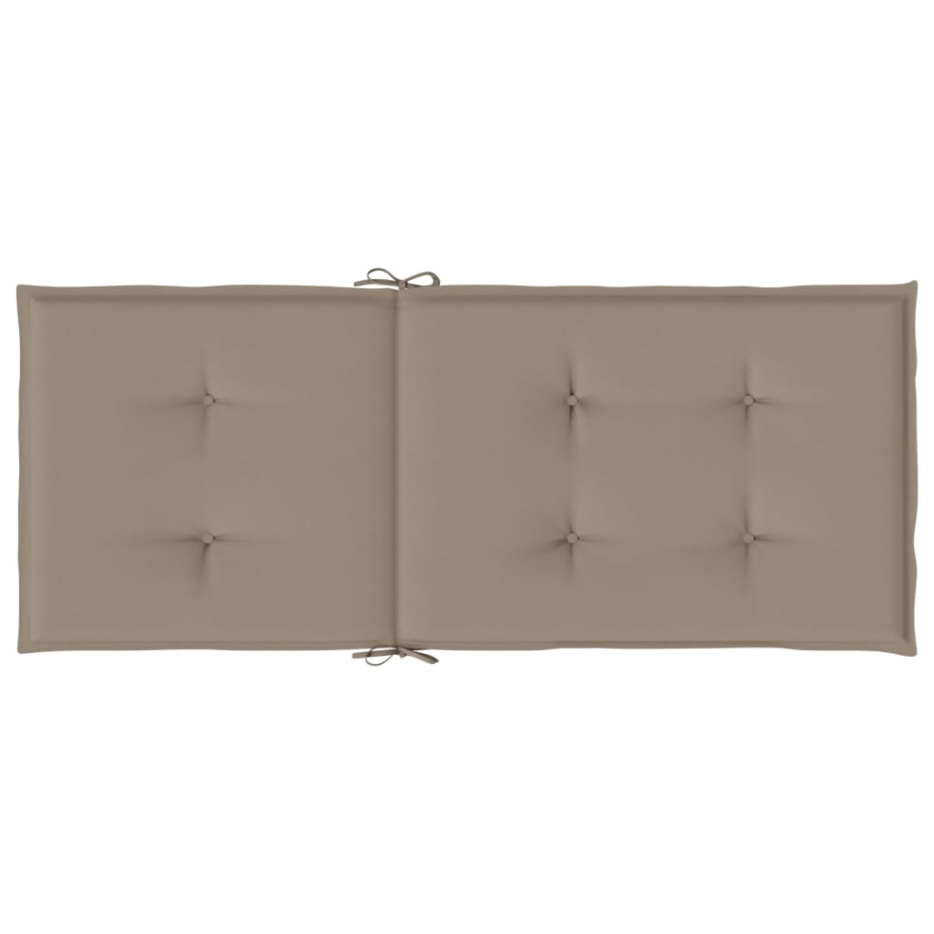 vidaXL Μαξιλάρια Καρέκλας Κήπου με Πλάτη 2 τεμ. Taupe 120x50x3 εκ.