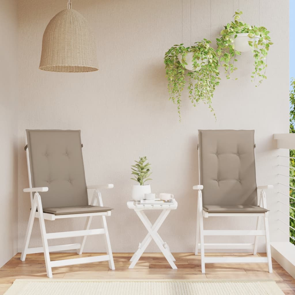 vidaXL Μαξιλάρια Καρέκλας Κήπου με Πλάτη 2 τεμ. Taupe 120x50x3 εκ.