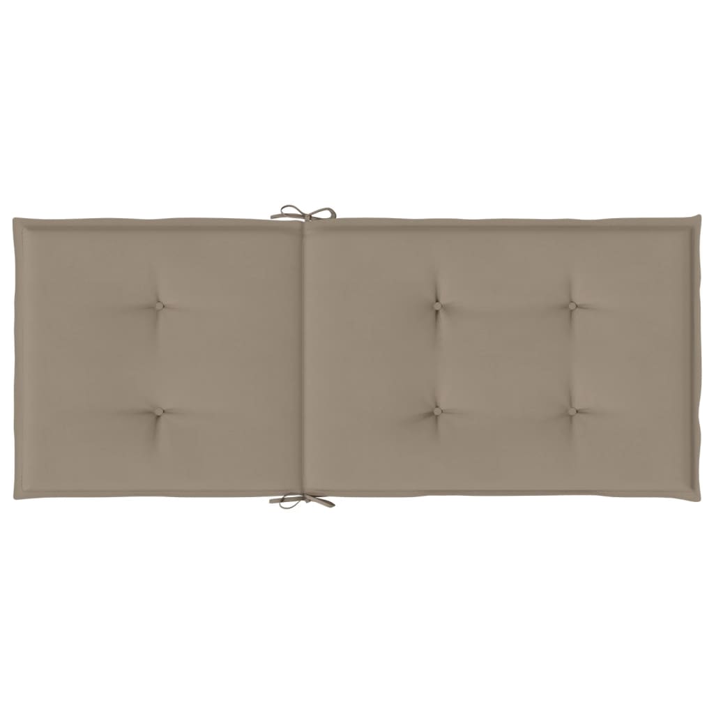 vidaXL Μαξιλάρια Καρέκλας Κήπου με Πλάτη 4 τεμ. Taupe 120x50x3 εκ.