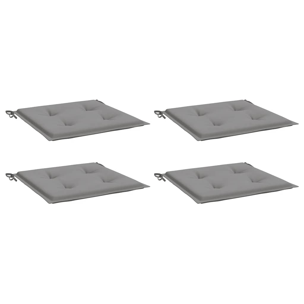 vidaXL Μαξιλάρια Καρέκλας Κήπου 4 τεμ. Γκρι 40x40x4 εκ. Υφασμάτινα