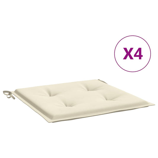 vidaXL Μαξιλάρια Καρέκλας Κήπου 4 τεμ. Κρεμ 40x40x4 εκ. Ύφασμα Oxford