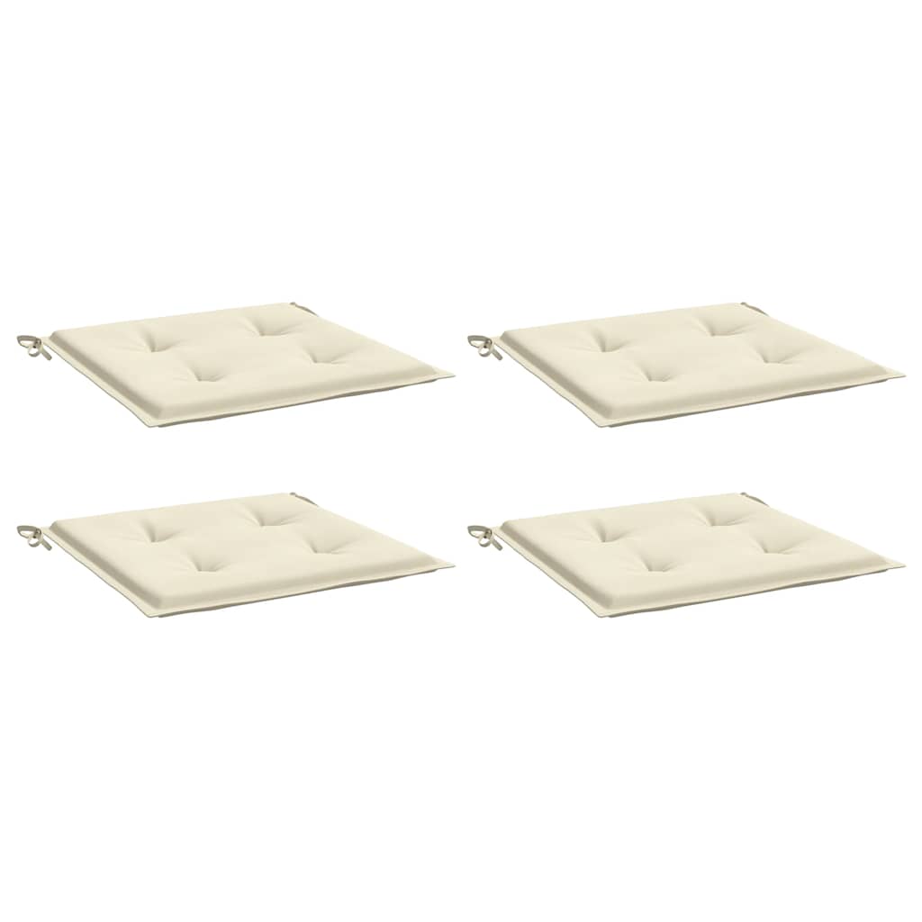 vidaXL Μαξιλάρια Καρέκλας Κήπου 4 τεμ. Κρεμ 40x40x4 εκ. Ύφασμα Oxford