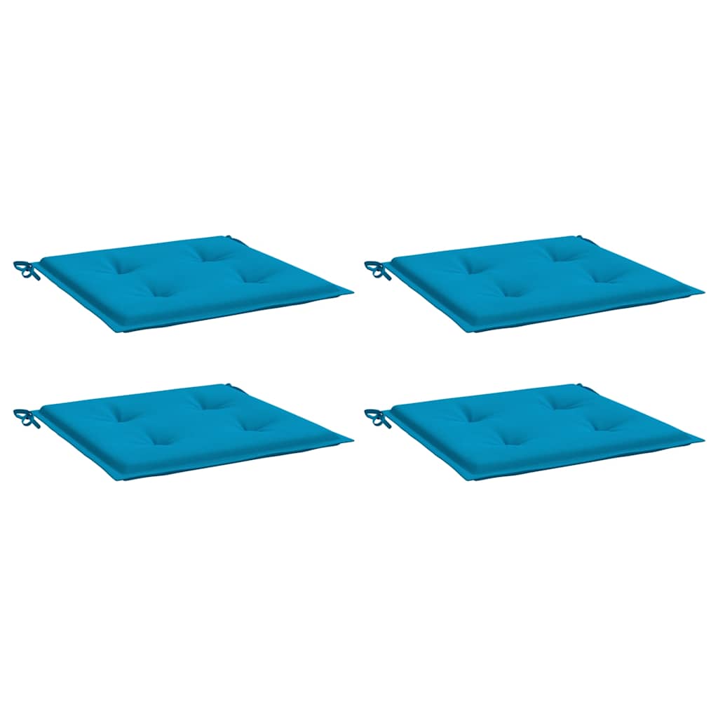 vidaXL Μαξιλάρια Καρέκλας Κήπου 4 τεμ. Μπλε 40x40x3 εκ. Υφασμάτινα