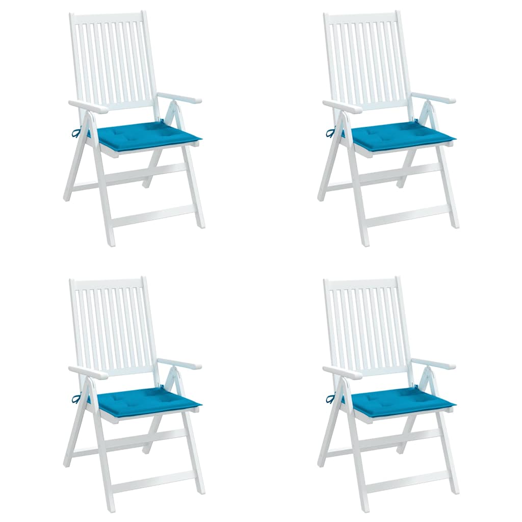 vidaXL Μαξιλάρια Καρέκλας Κήπου 4 τεμ. Μπλε 40x40x3 εκ. Υφασμάτινα