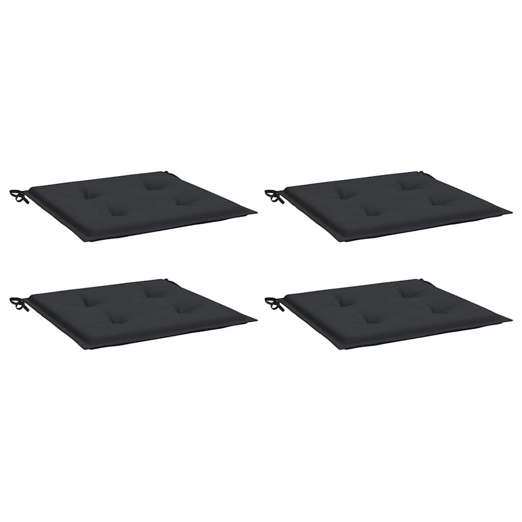vidaXL Μαξιλάρια Καρέκλας Κήπου 4 τεμ. Μαύρα 40x40x4 εκ. Υφασμάτινα