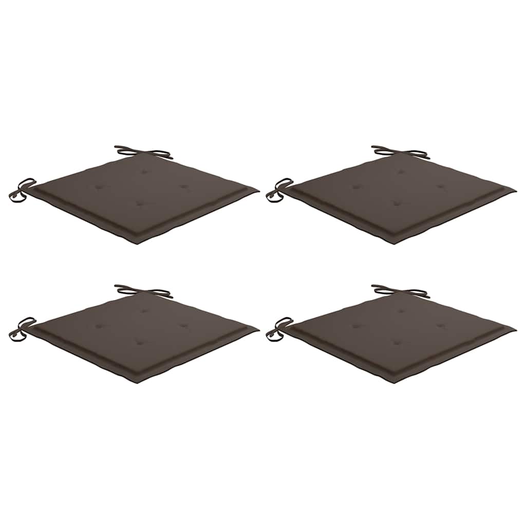 vidaXL Μαξιλάρια Καρέκλας Κήπου 4 τεμ. Taupe 40x40x4 εκ. Υφασμάτινα