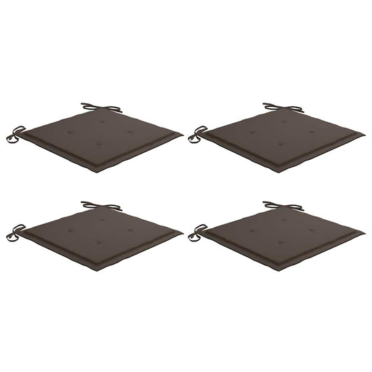 vidaXL Μαξιλάρια Καρέκλας Κήπου 4 τεμ. Taupe 40x40x4 εκ. Υφασμάτινα