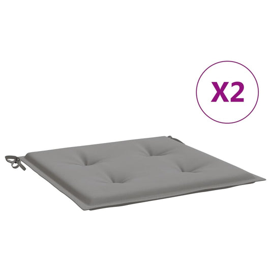 vidaXL Μαξιλάρια Καρέκλας Κήπου 2 τεμ. Γκρι 50x50x4 εκ. Υφασμάτινα