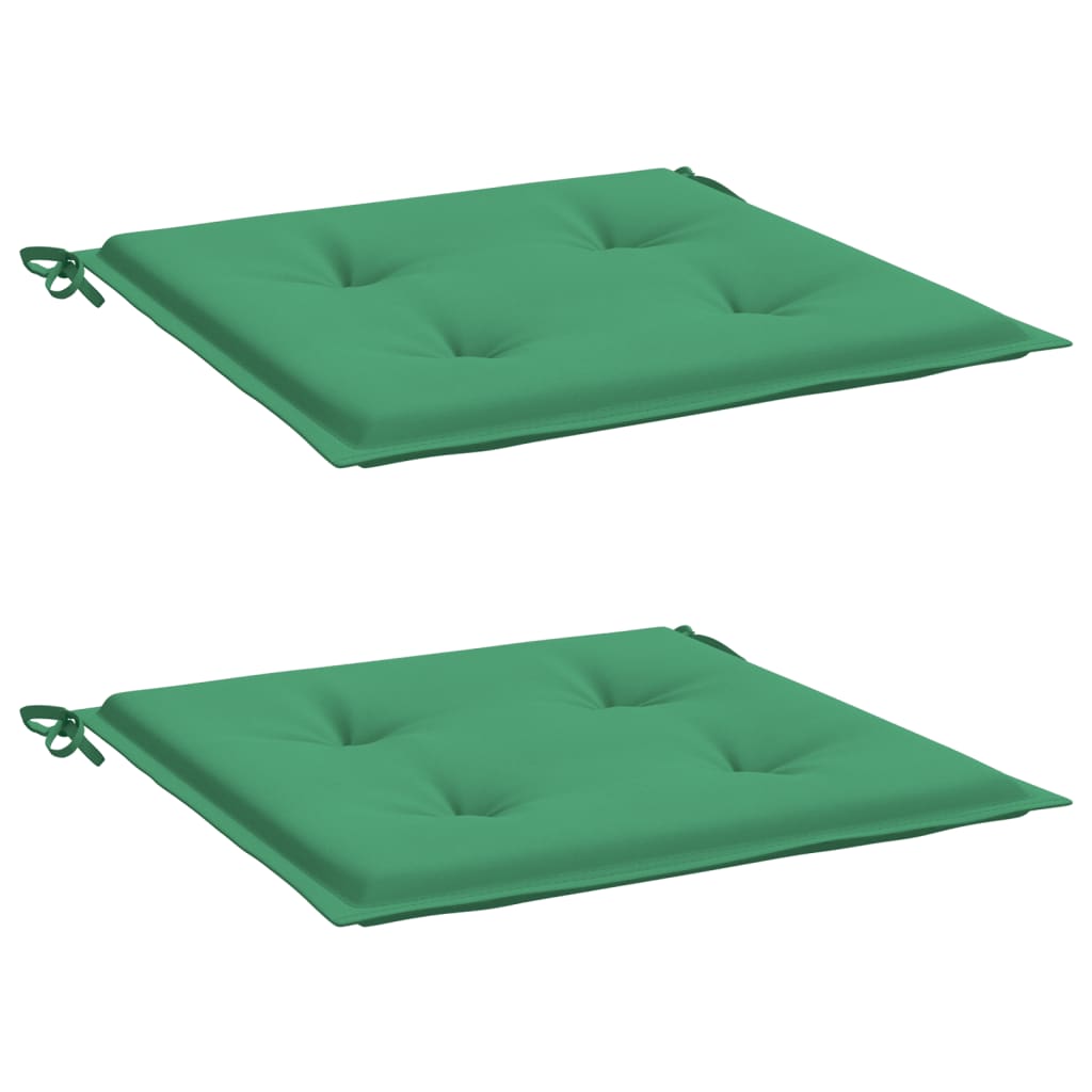 vidaXL Μαξιλάρια Καρέκλας Κήπου 2 τεμ. Πράσινα 50x50x3 εκ. Υφασμάτινα