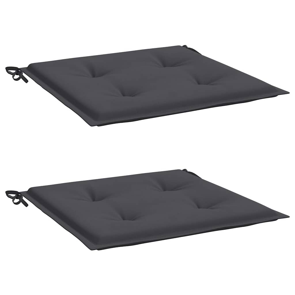 vidaXL Μαξιλάρια Καρέκλας Κήπου 2τεμ Ανθρακί 50x50x4 εκ. Oxford Ύφασμα