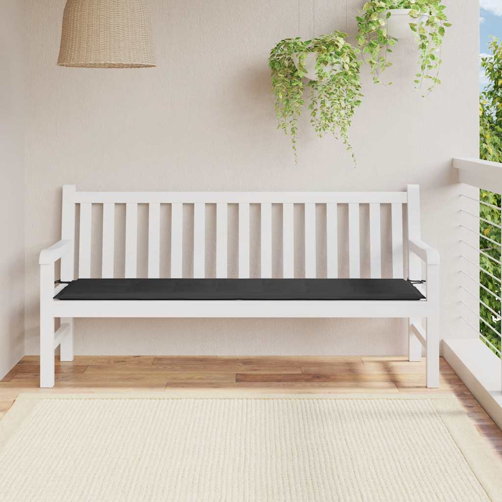 vidaXL Μαξιλάρι Πάγκου Κήπου Μαύρο 180x50x4 εκ. Ύφασμα Oxford
