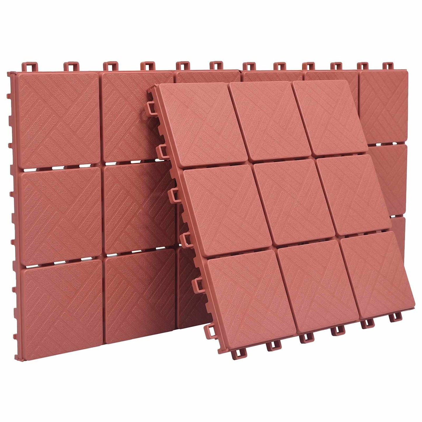 vidaXL Πλάκα Κατασκευής 10 pcs Κόκκινο 30,5 x 30,5 x 2,2 εκ