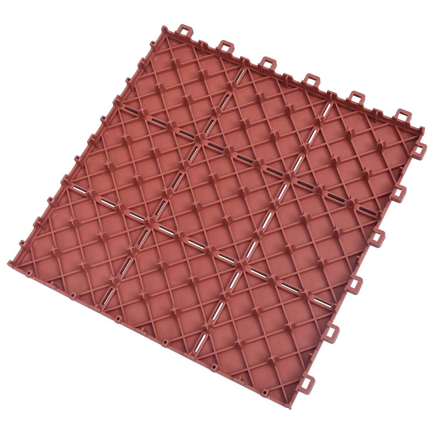 vidaXL Πλάκα Κατασκευής 10 pcs Κόκκινο 30,5 x 30,5 x 2,2 εκ